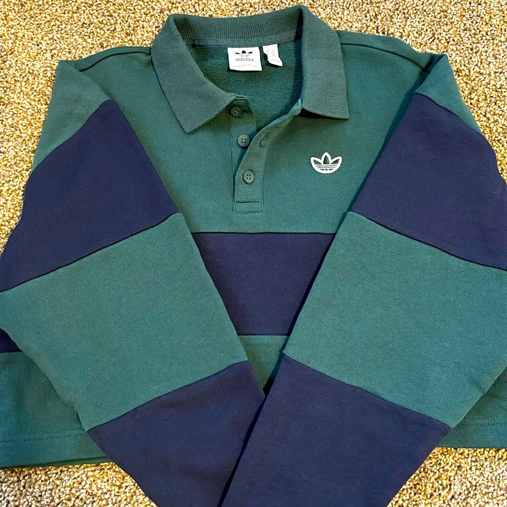 NWOT Adidas 50th Anniversary cropped polo sweatshirt